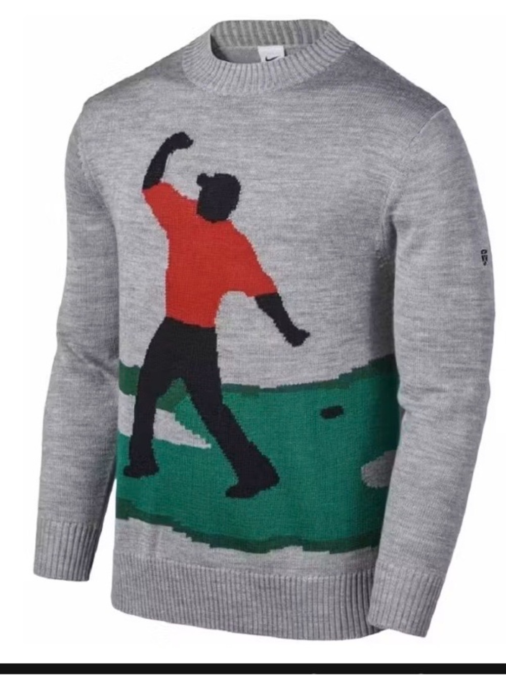Nike Gray Crewnneck knit sweater Tiger Woods Golf